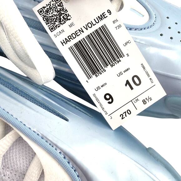 Adidas Unisex Glow Blue Cloud White Core Black Harden Volume 9 Shoes Size W10 M9 main image 6